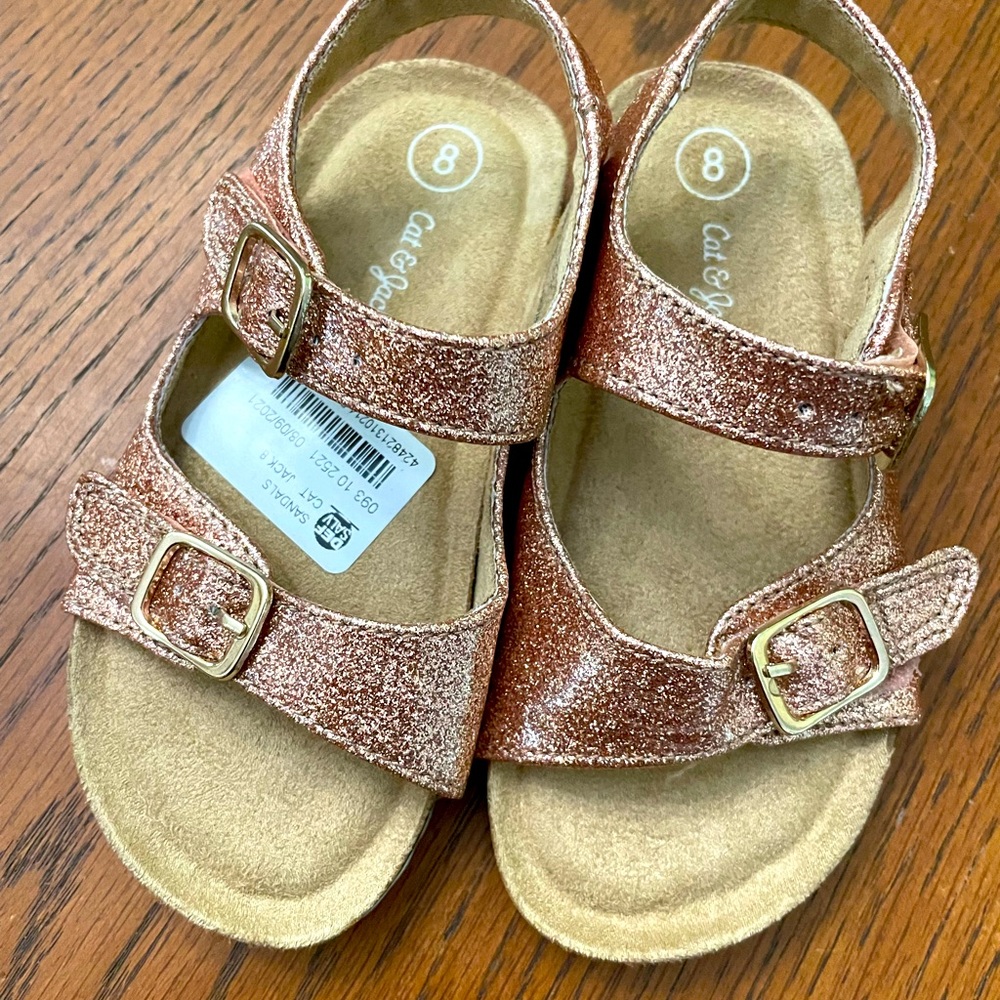 NWOT Cat & Jack Shimmery Sandals size 8